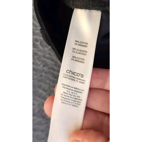 Chico's Corduroy Pants Womens Sz 2 US L Black Straight Leg Stretch Fine Wale - Picture 7 of 9